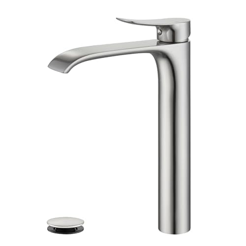 Brushed Nickel Single Handle Waterfall Vessel Sink Faucet T2804