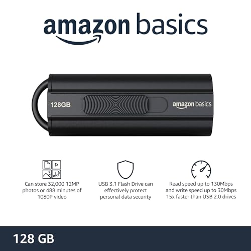 128 GB USB 3.1 Flash Drive, Black V784