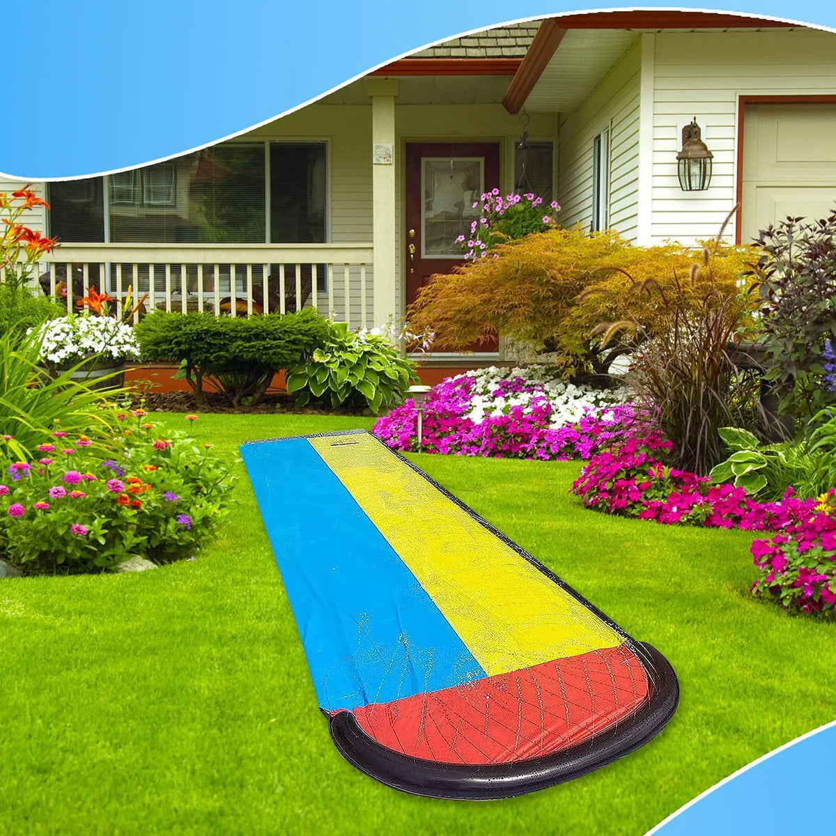 15.5ft Inflatable Lawn Slide with Crash Pad Q149888