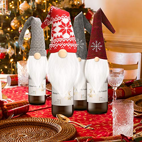 9 Pieces Christmas Wine Bottle Topper Cover T7308