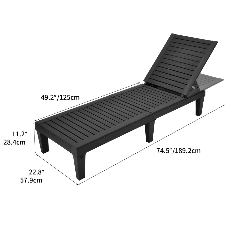 Adjustable Outdoor Lounge Chairs, Black C168105