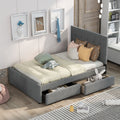 Full Size Upholstered Platform Bed with Two Storage Drawers H5384