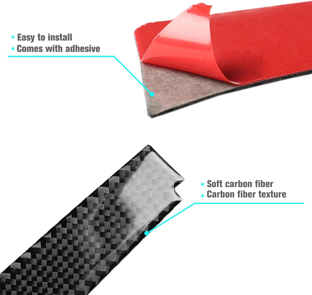 5PCS Real Carbon Fiber Center Console Dashboard Panel Cover Trim Sticker H952213