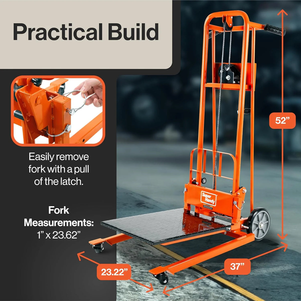 Material Lift Winch Stacker 330 Lbs 40" Max Lift V790