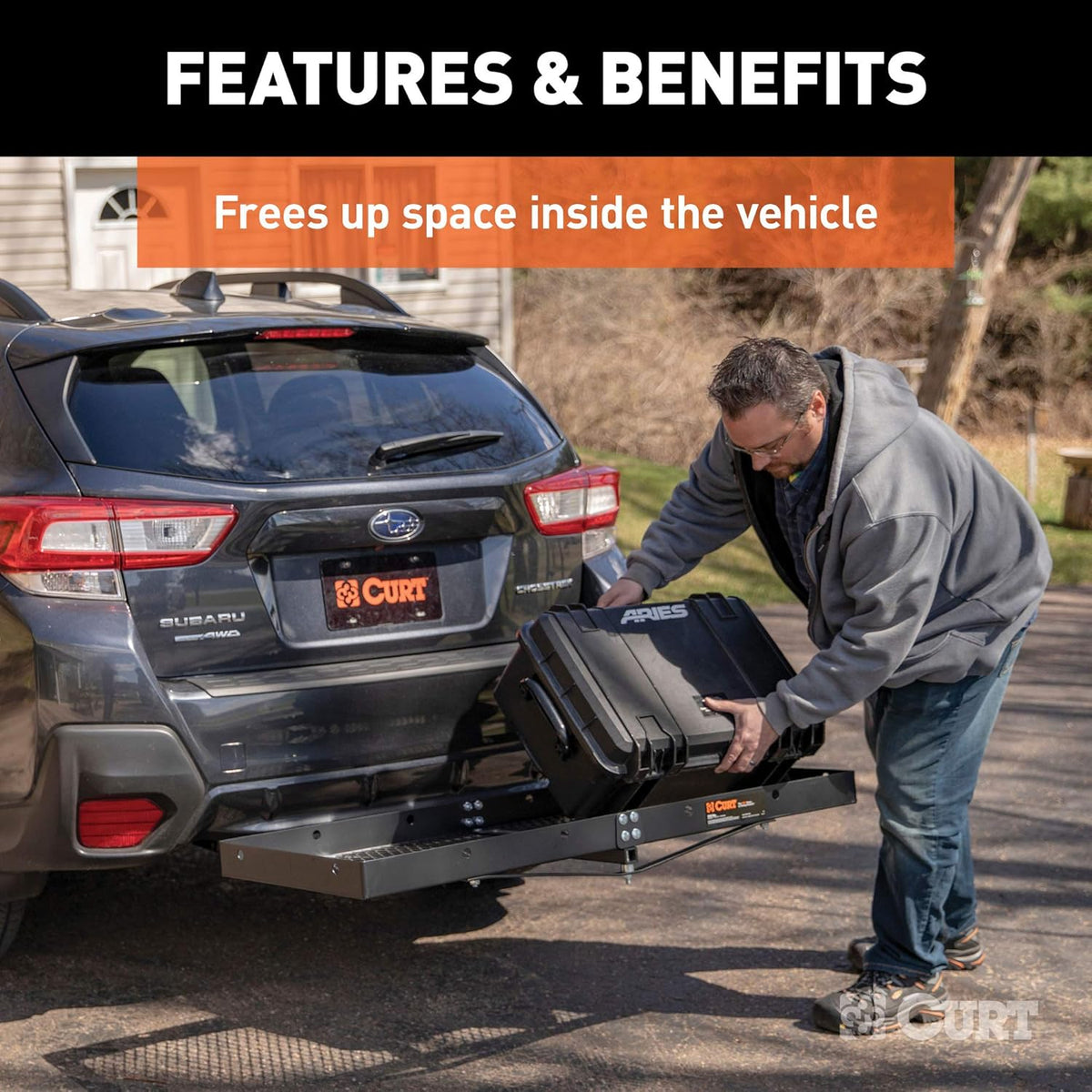 Tray Hitch Cargo Carrier, 300 lbs Capacity A68102