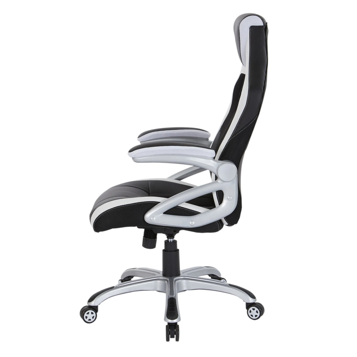 Black Chair with White Trim and Silver Base M8238