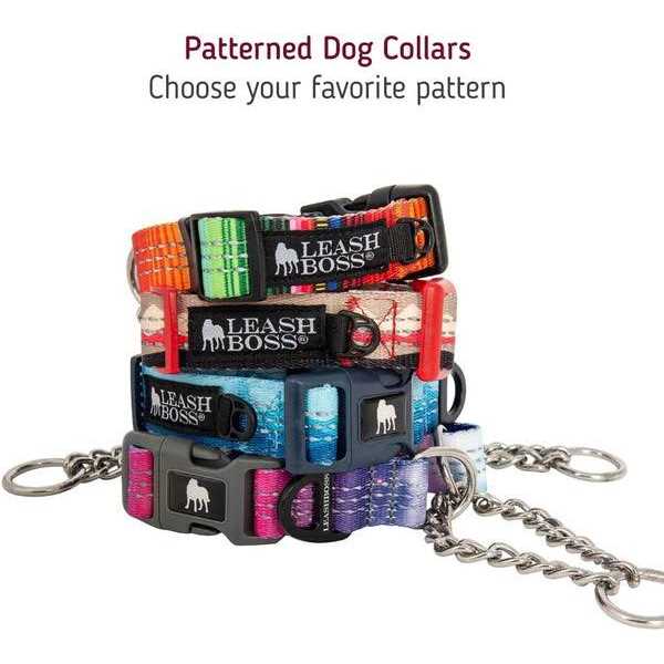 Patterned Reflective Chain Martingale Dog Collar H421999