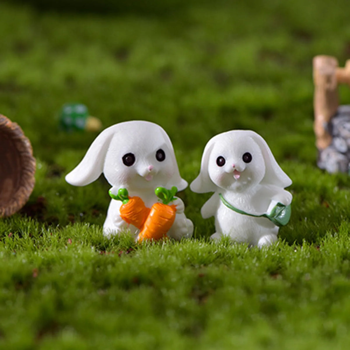 Bunny Figurine Resin Rabbit Miniature T450745
