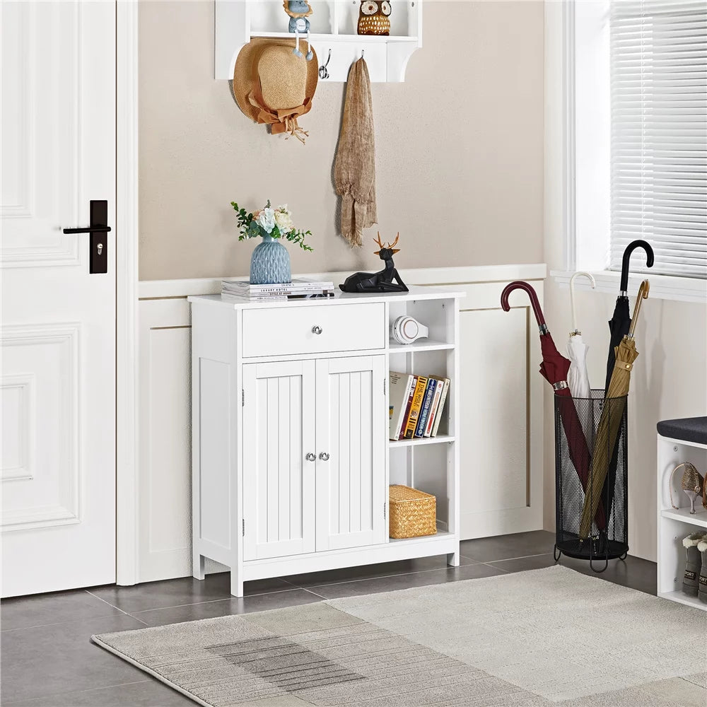White Large Storage Cabinet with Drawer R9963