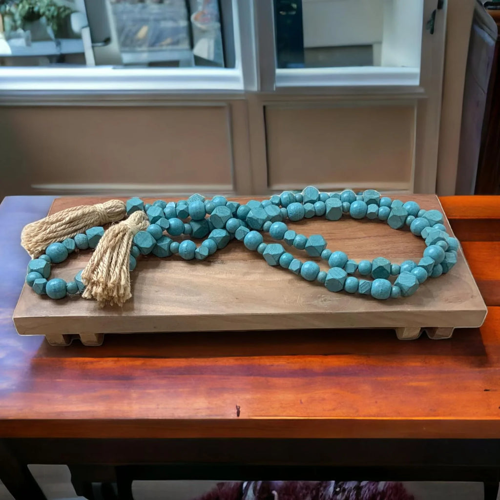Wooden Bead With Jute Tassels G4413