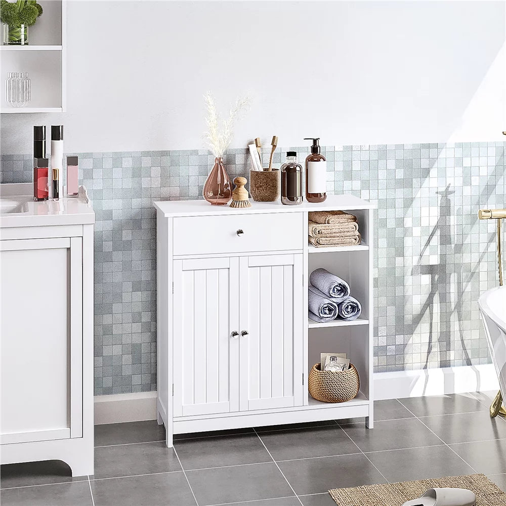 White Large Storage Cabinet with Drawer R9963