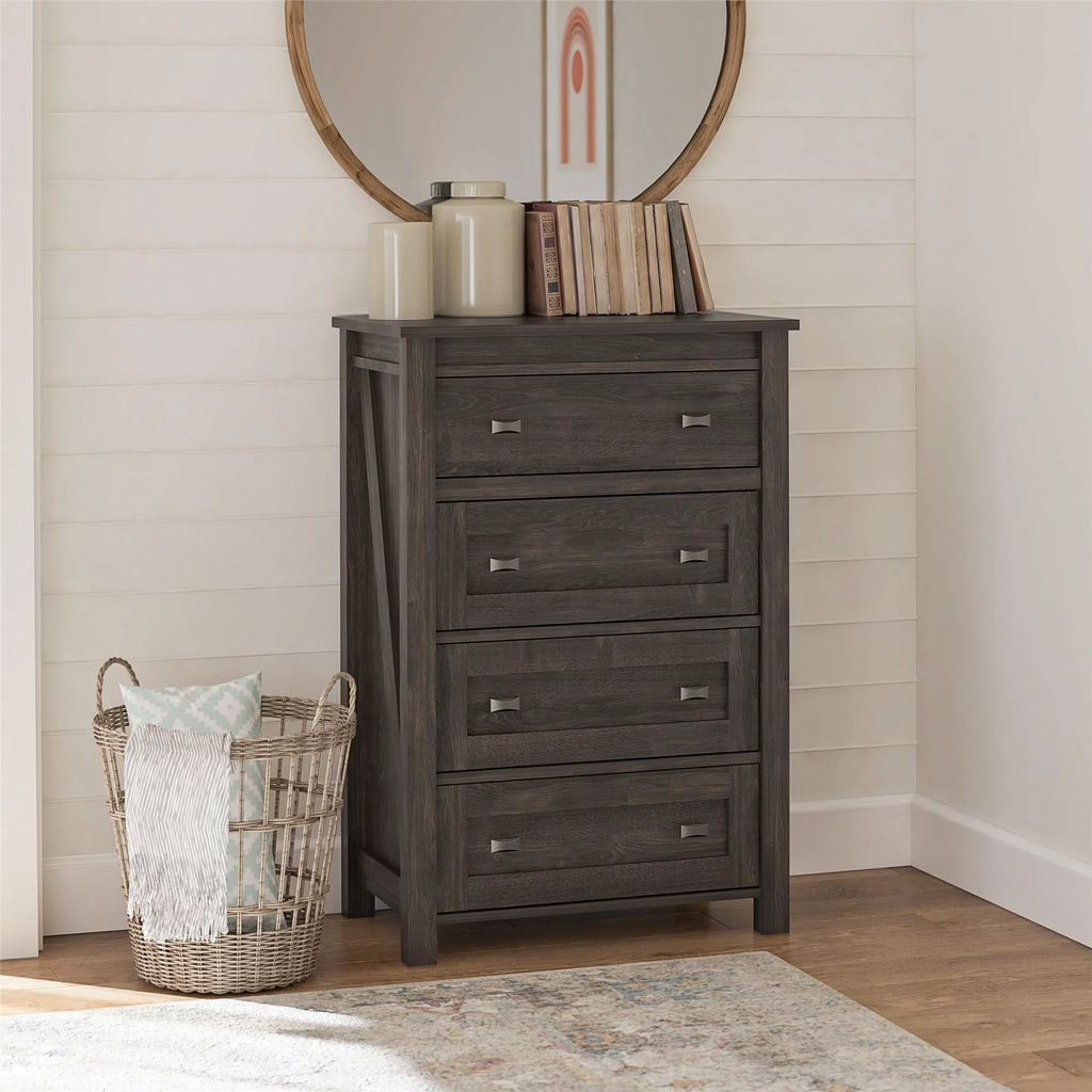 4 Drawer Weathered Oak Dresser Y481697