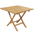 36" x 30" Brown Teak Wood Slatted Outdoor Dining Table A351126