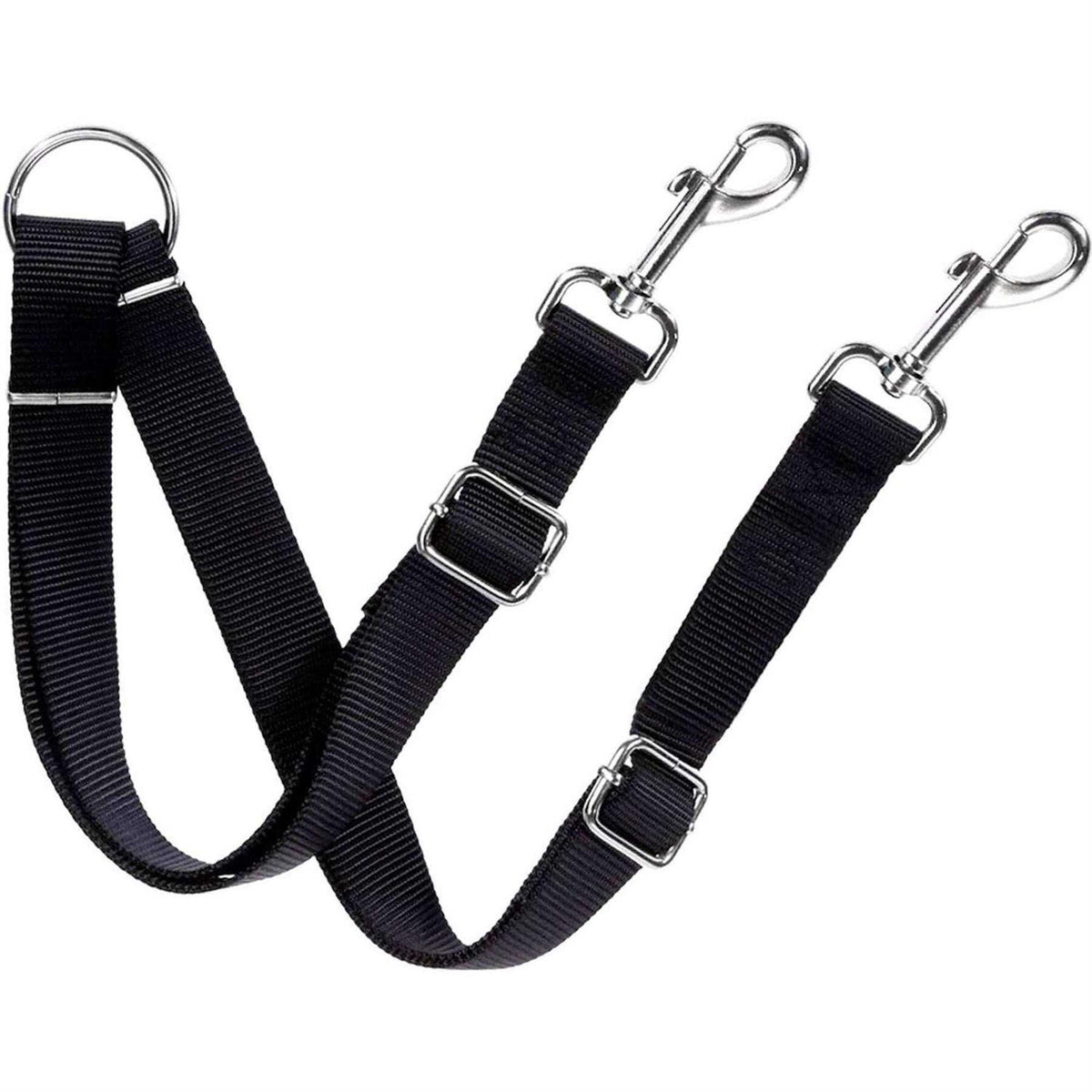 Double Dog Walker Leash, 16-24 Inches, Adjustable, Tin Alloy Snaps M45919