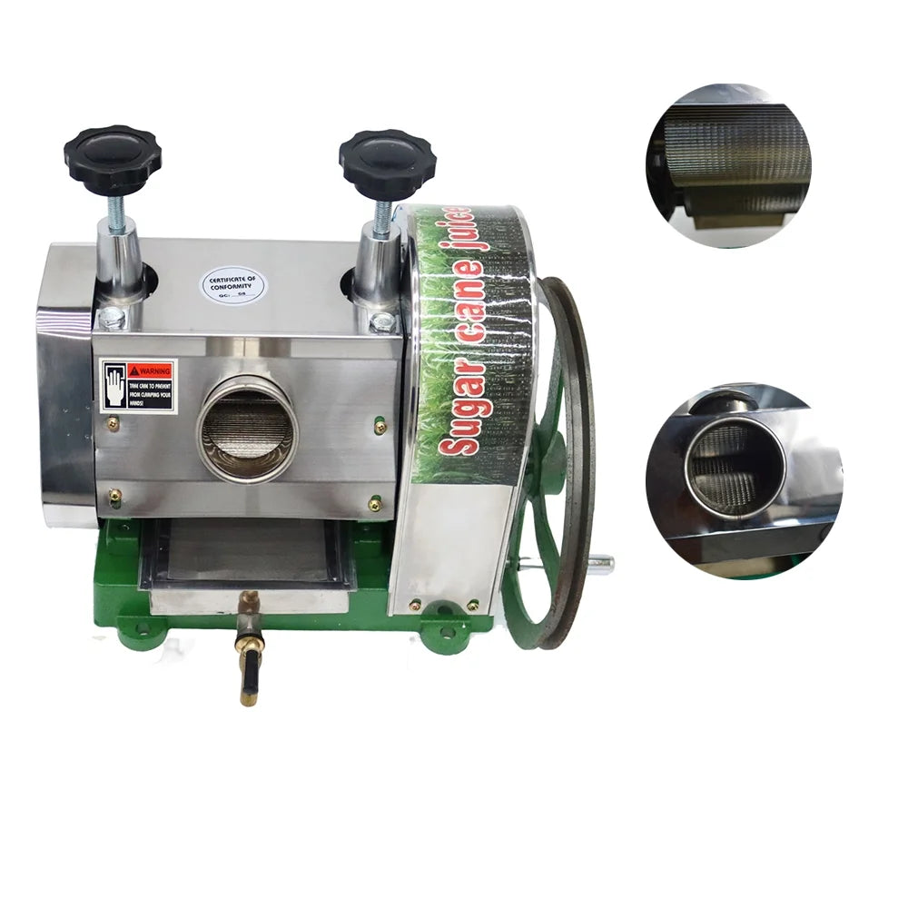 Manual Sugarcane Juice Machine 3 Rollers Sugar Cane Juicer with Handwheel and Two Knives H1892
