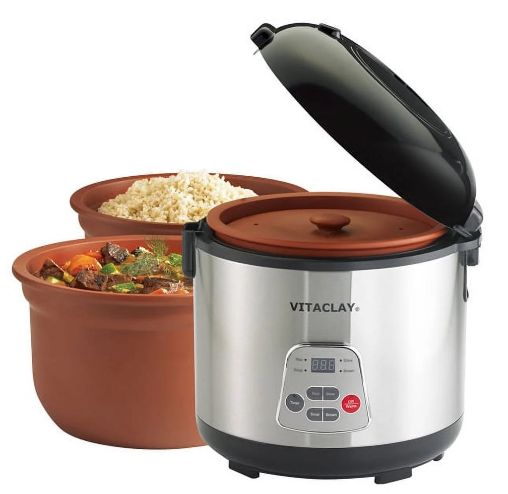 2-in-1 Rice Slow Cooker & Clay Insert J95480