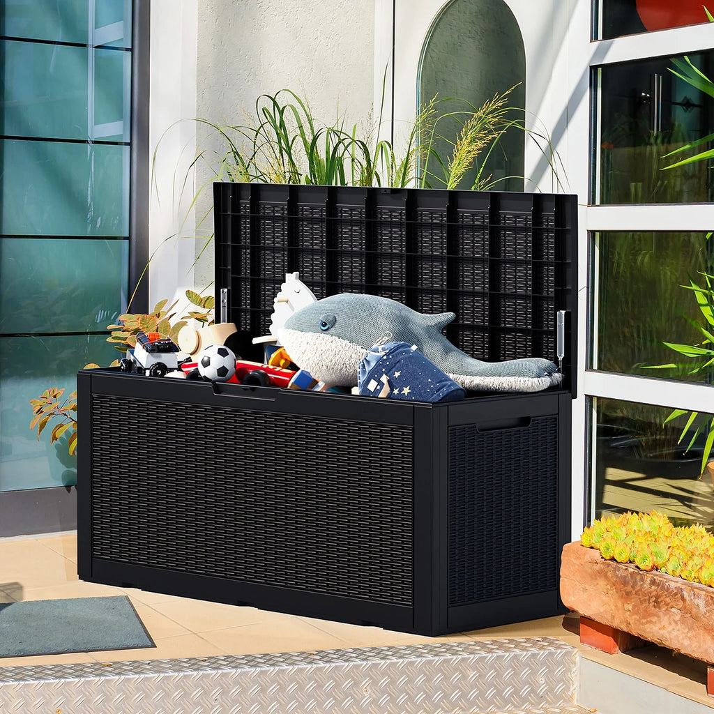 100 Gallon Rattan and Resin Outdoor Storage Box N17514