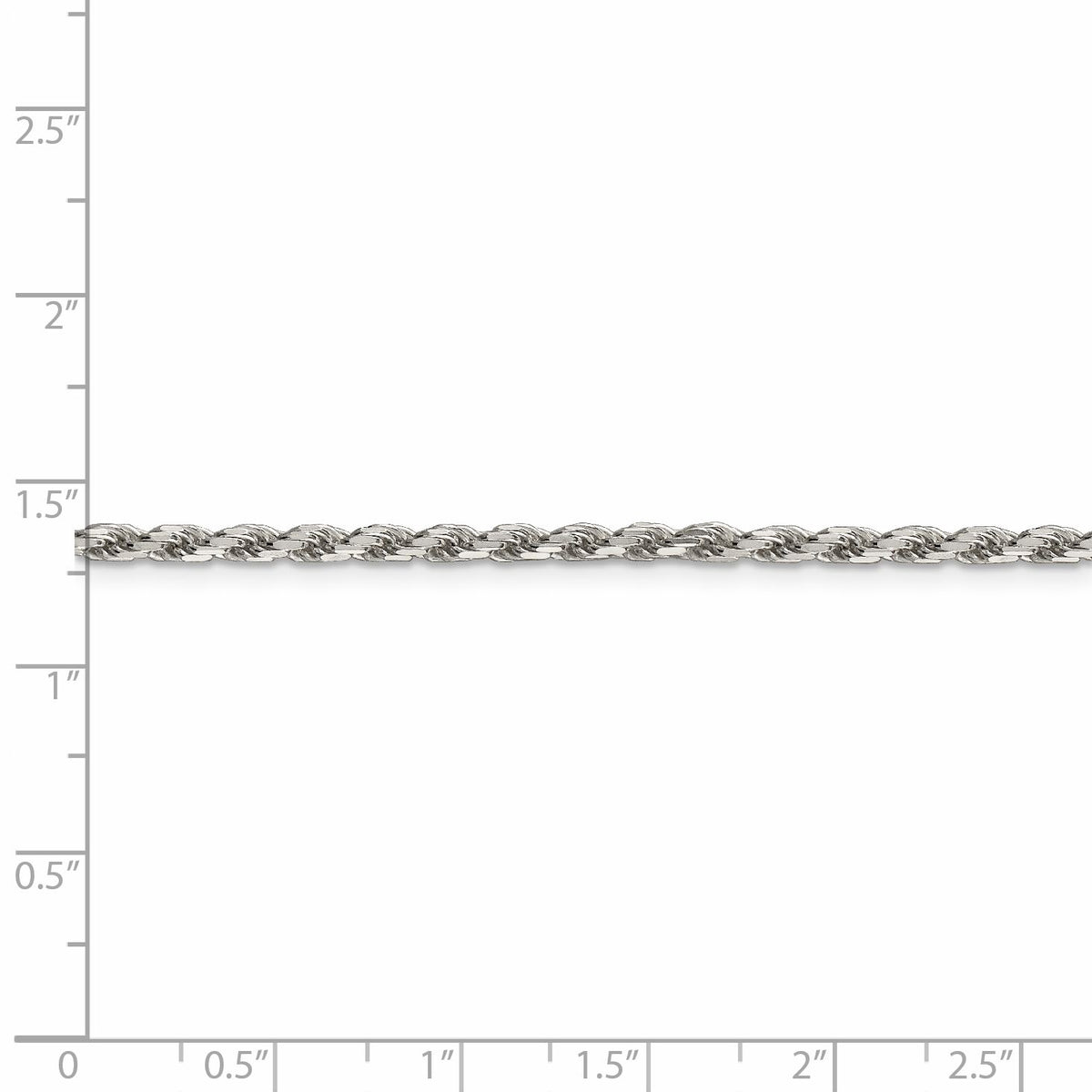 Sterling Silver Diamond-Cut Rope Chain Necklace 16 Inch D236058