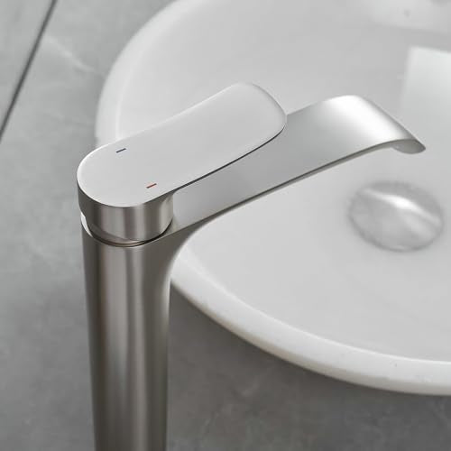 Brushed Nickel Single Handle Waterfall Vessel Sink Faucet T2804