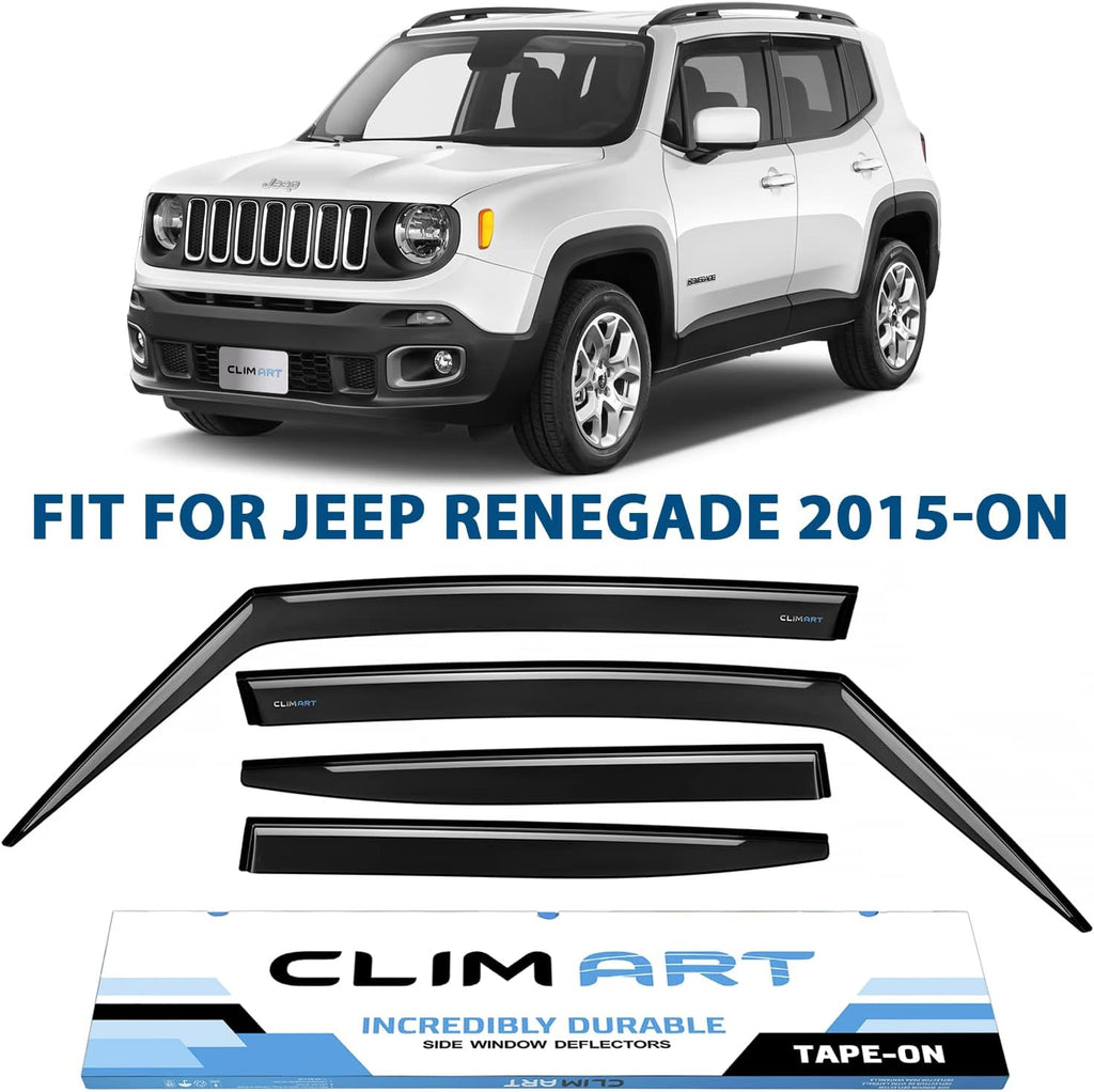 4 pcs Dark Smoke Rain Guards for Jeep Renegade 2015-2022 H246443