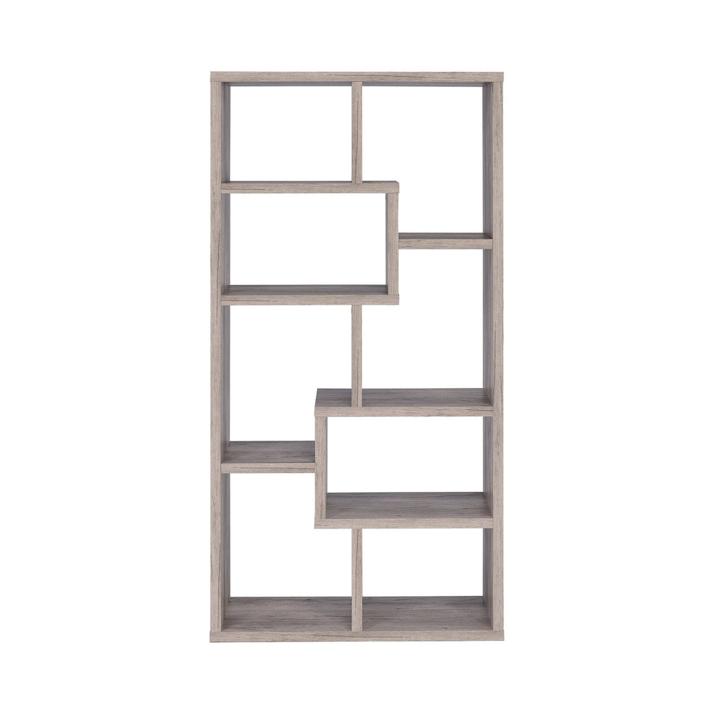 8-Shelf Geometric Bookcase Cappuccino K309