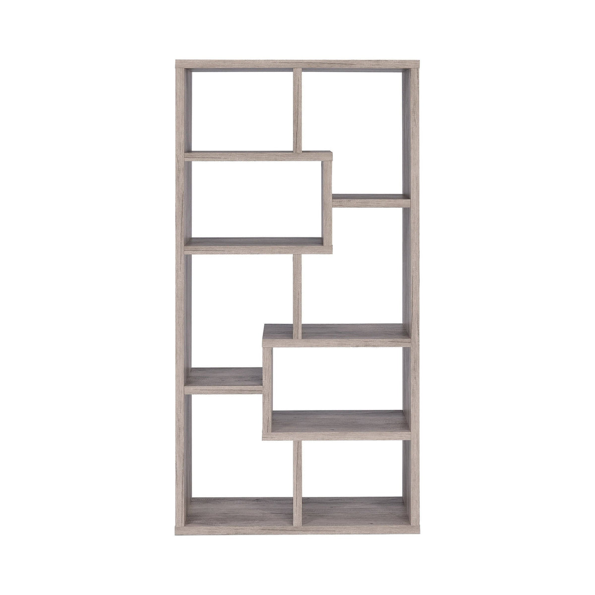 8-Shelf Geometric Bookcase Cappuccino K309