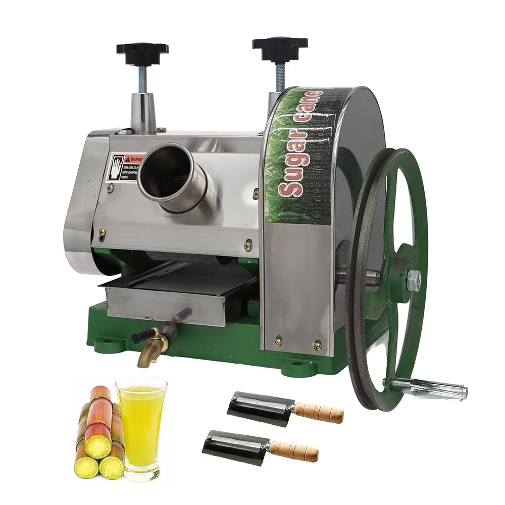 Manual Sugarcane Juice Machine 3 Rollers Sugar Cane Juicer with Handwheel and Two Knives H1892