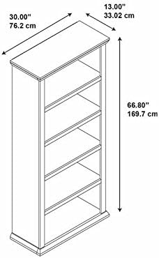 Antique Cherry 5-Shelf Bookcase O301597