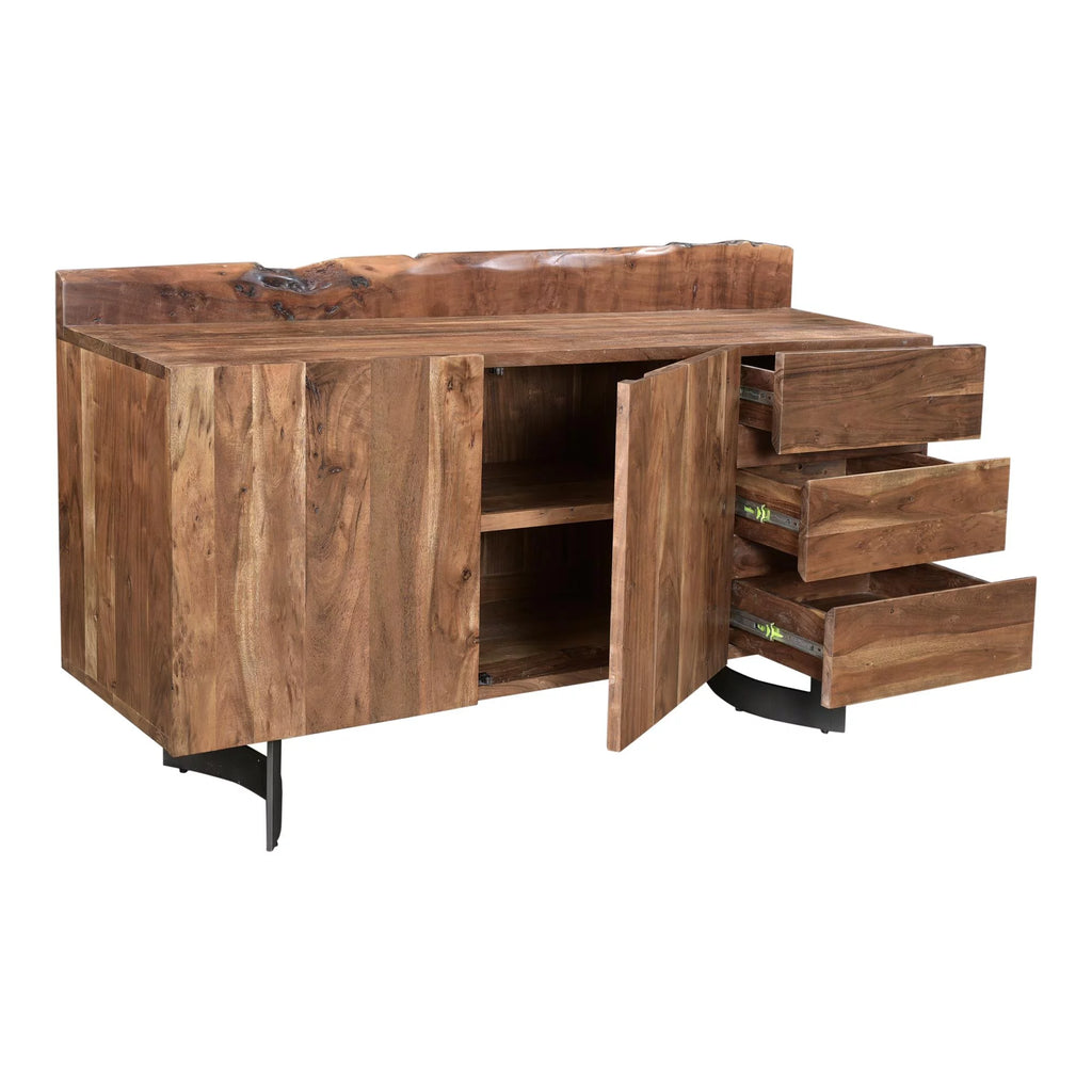 Bent Wood Server with Iron Base in Brown I31969