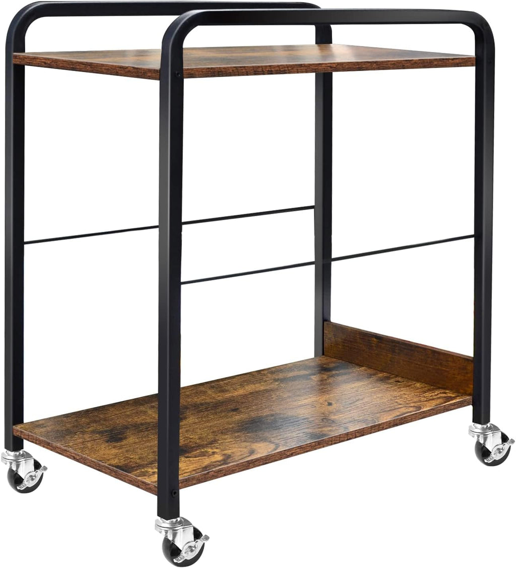 2-Tier CPU Rolling Stand with 4 Locking Swivel Casters Q3505
