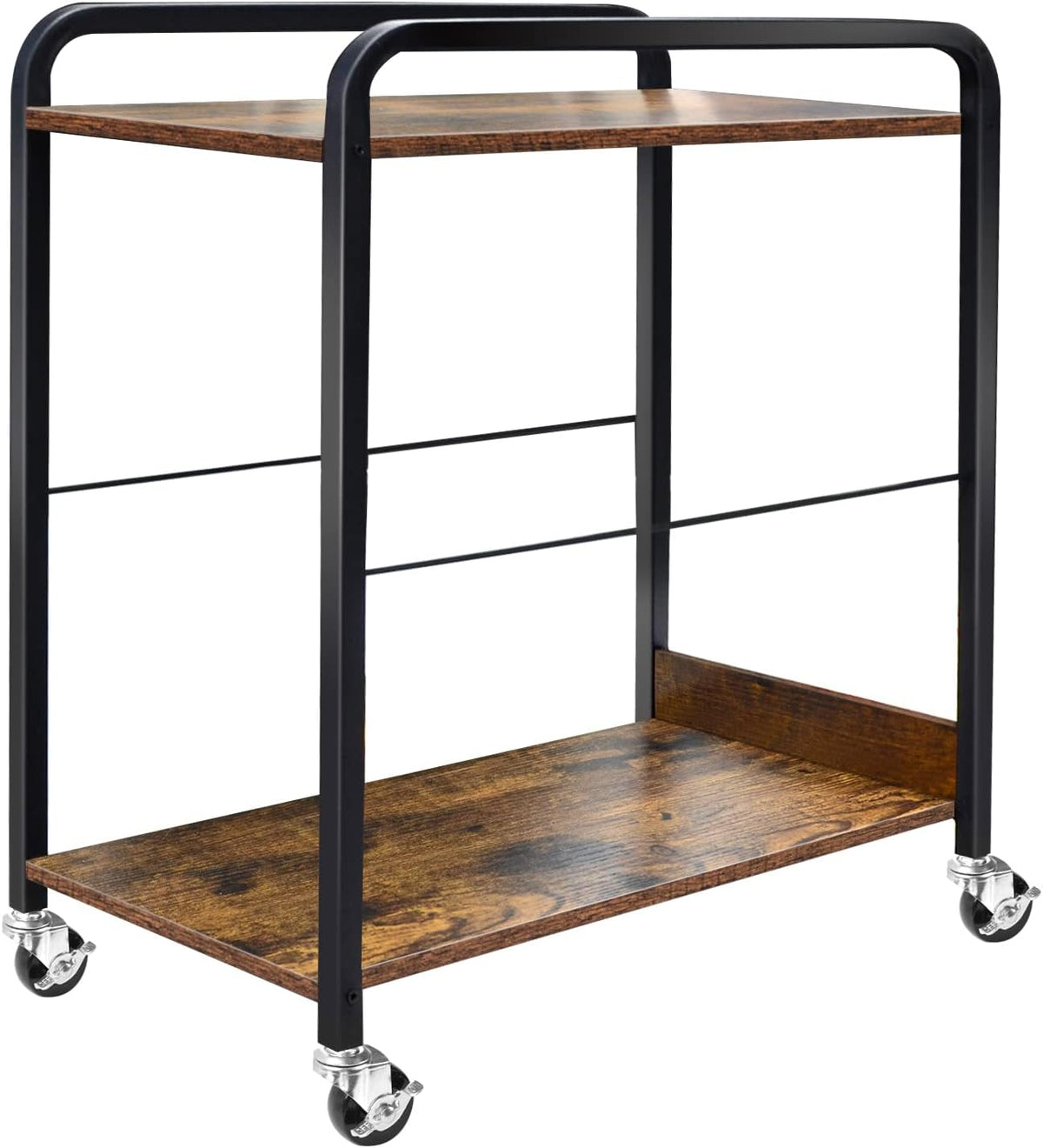 2-Tier CPU Rolling Stand with 4 Locking Swivel Casters Q3505
