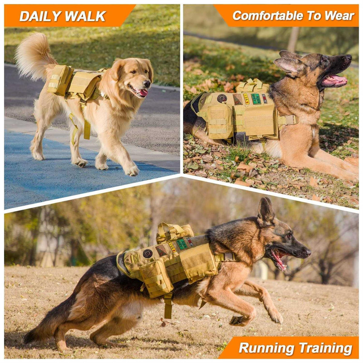 Tactical Dog Harness with Pouches F527683