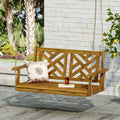 Acacia Wood Outdoor Hanging Porch Swing L391