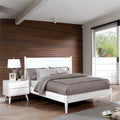 White Queen Platform Bed with 8 Memory Foam Mattress C678080