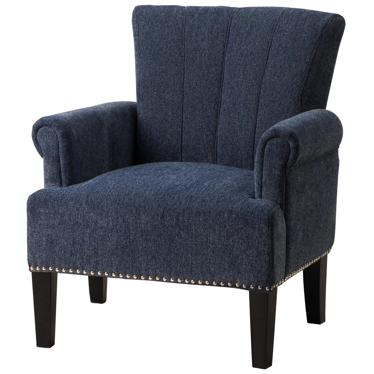 Navy Blue Tufted Polyester Armchair F399