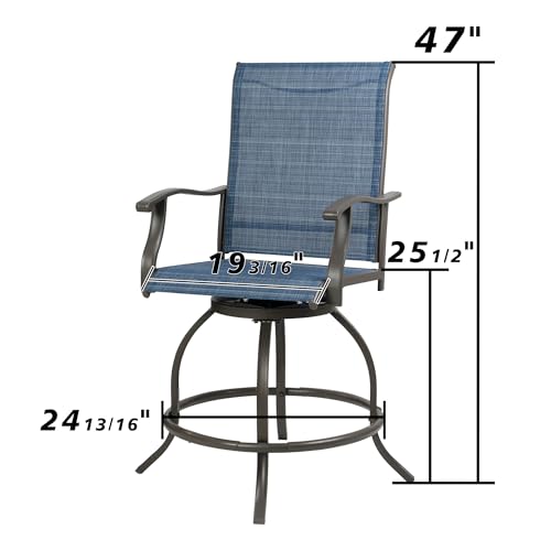 High Swivel Counter Height Patio Bar Stools (Aqua) K95697