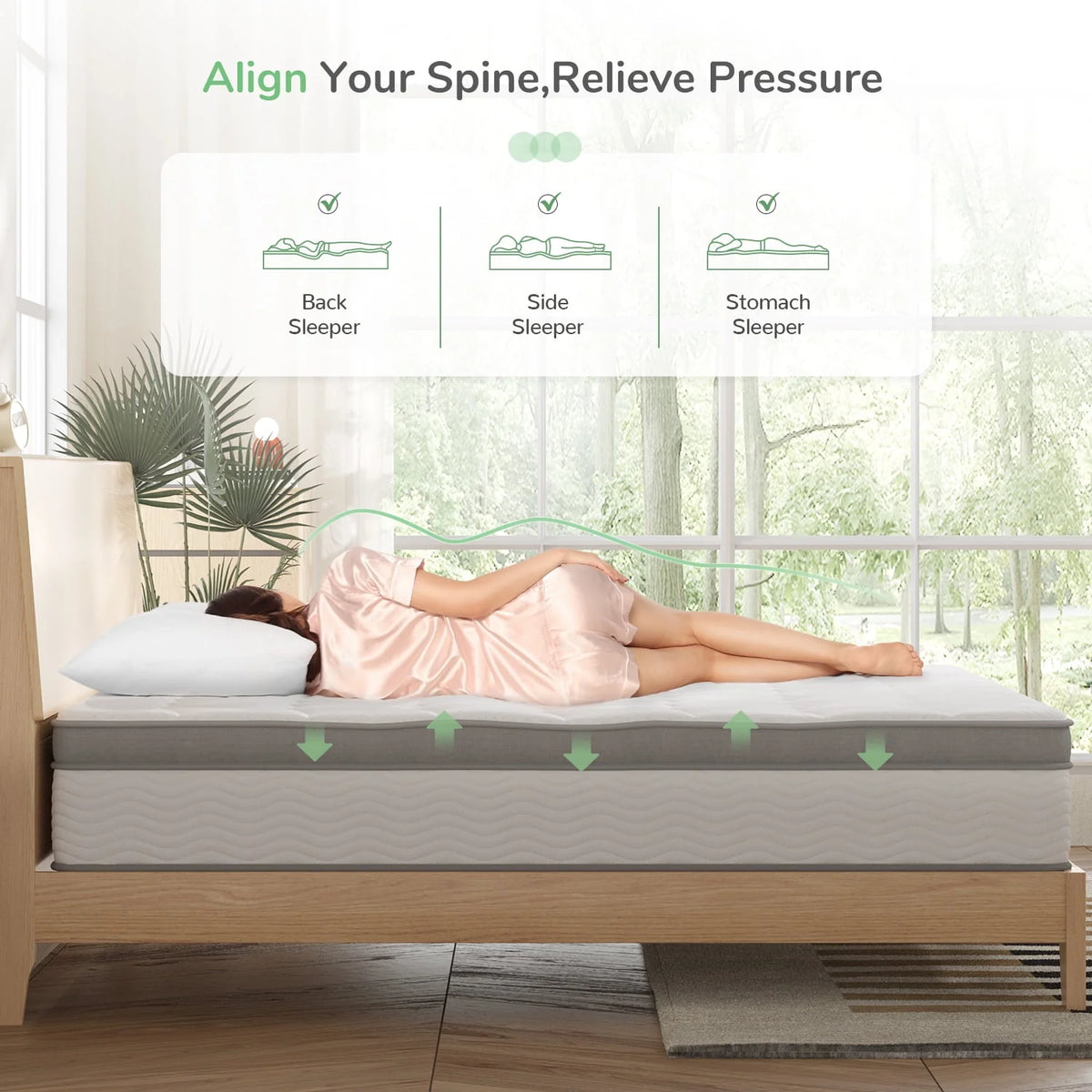 10 Memory Foam Pocket Spring Hybrid Mattress X726525