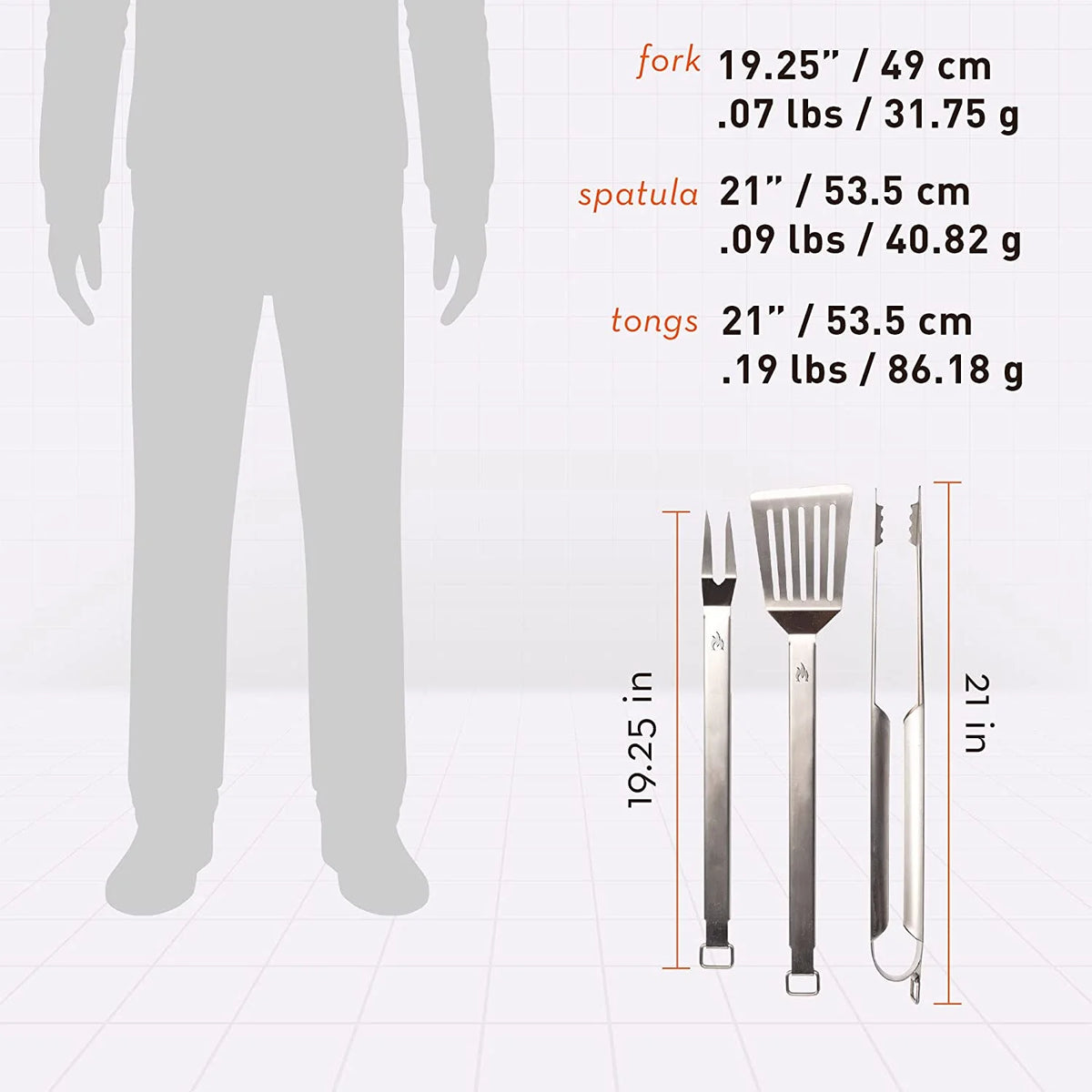 Stainless Steel BBQ Grill Tools 2 Piece Set V562308