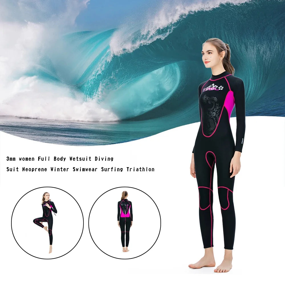 3MM Women Neoprene Full Body Wetsuit M W424
