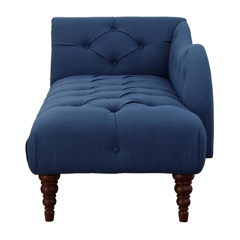 Blue 66" Textured Fabric Chaise C4722