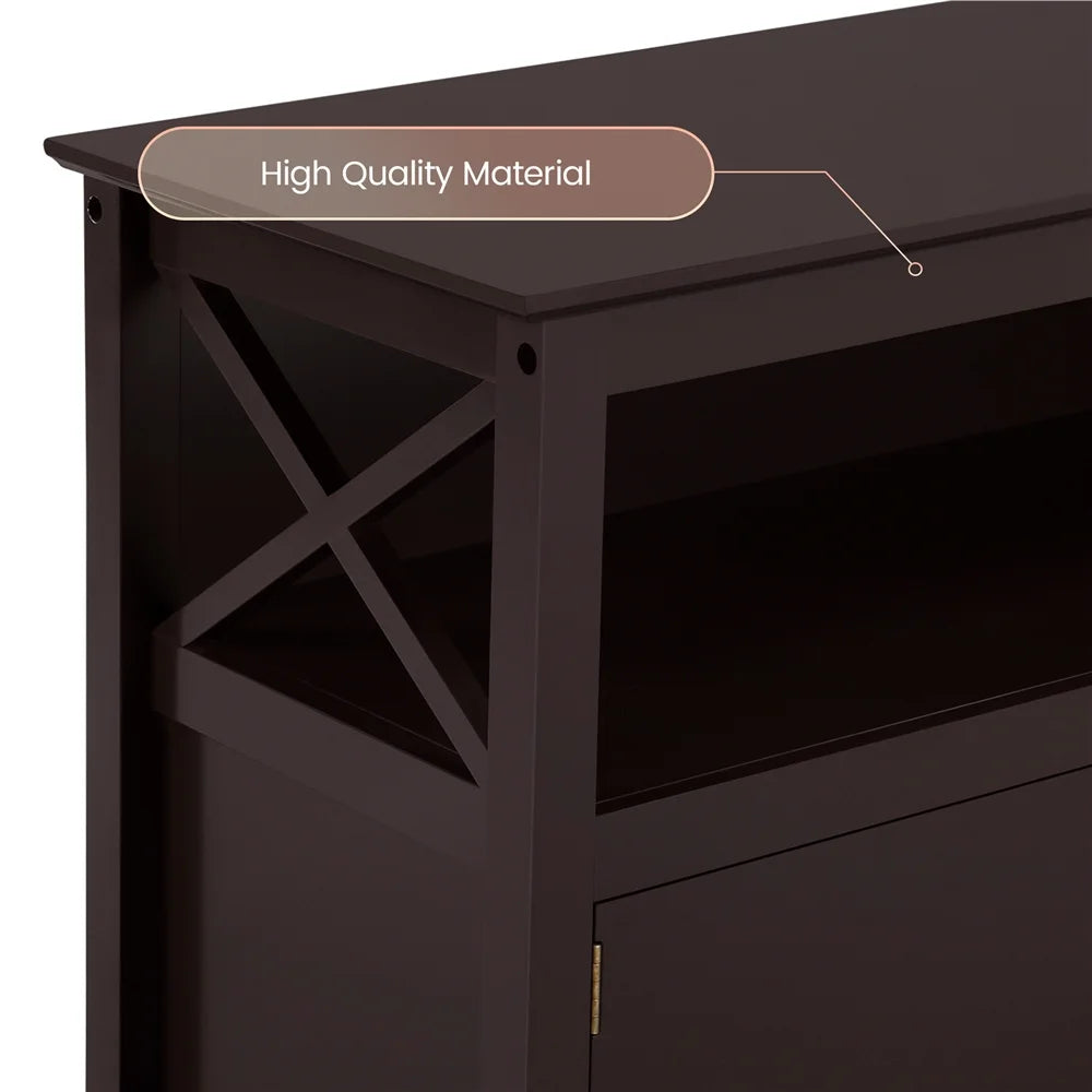 Espresso TV Stand with Storage and 2 Doors N54656