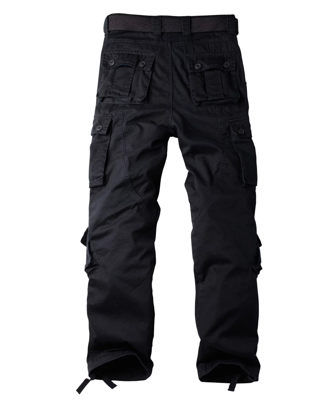 Black 8 Pockets Cotton Cargo Work Pants P7564