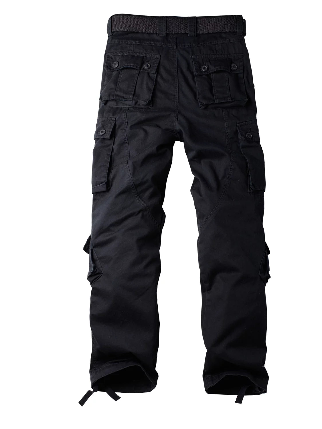 Black 8 Pockets Cotton Cargo Work Pants P7564
