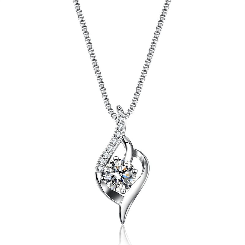 Moissanite Solitaire Necklace S925 Sterling Silver 1CT U990832