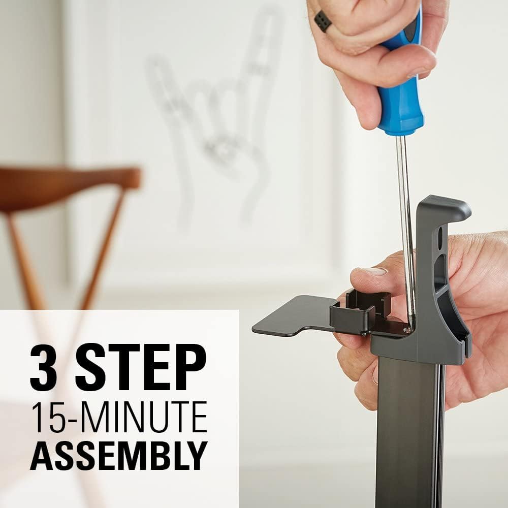 Black Adjustable Height Speaker Stands D7643