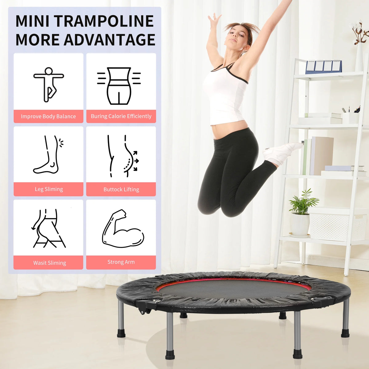 40 Mini Trampoline with Adjustable Foam Handle X387