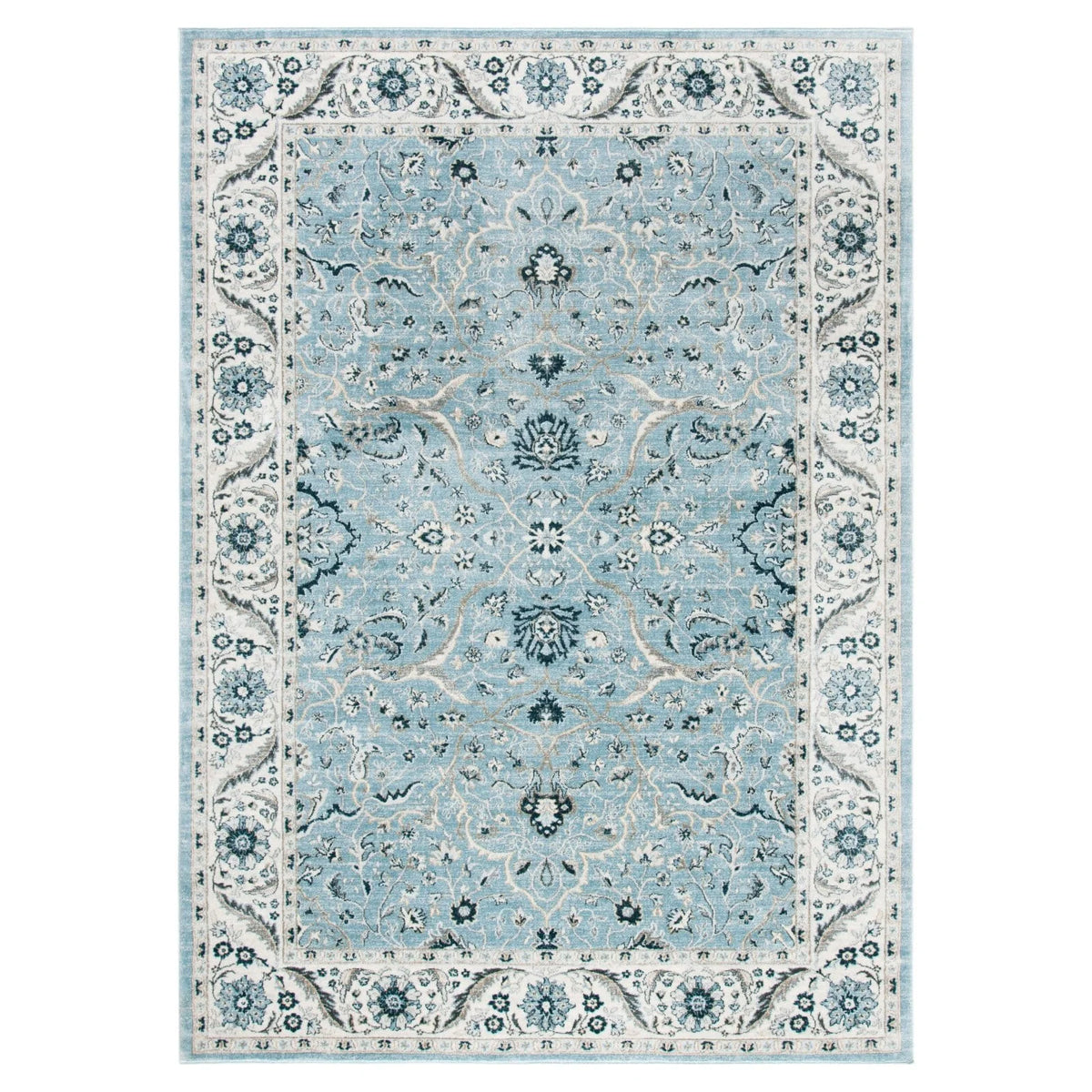 Traditional Oriental Rug Cream/Beige 9' x 12' Rectangle Z977144