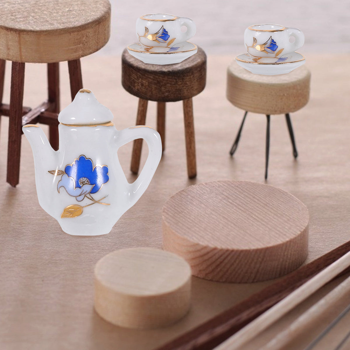 5 Sets Doll House Tea Kitchen Food Accessories Mini Decorative Props Toy Ceramics T882230