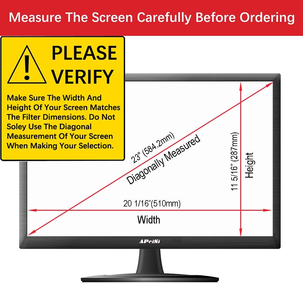 23 Inch Computer Privacy Screen Filter for 16:9 Widescreen Monitor, Pack of 2 I806