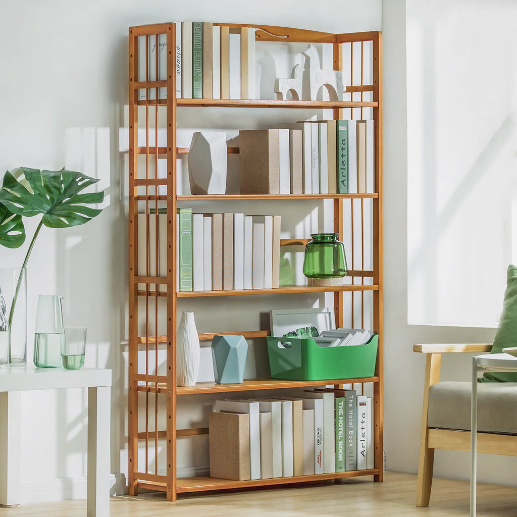 Bamboo 5 Shelves Adjustable Bookcase M79304